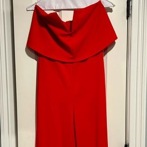 Lulus Red Strapless Jumpsuit